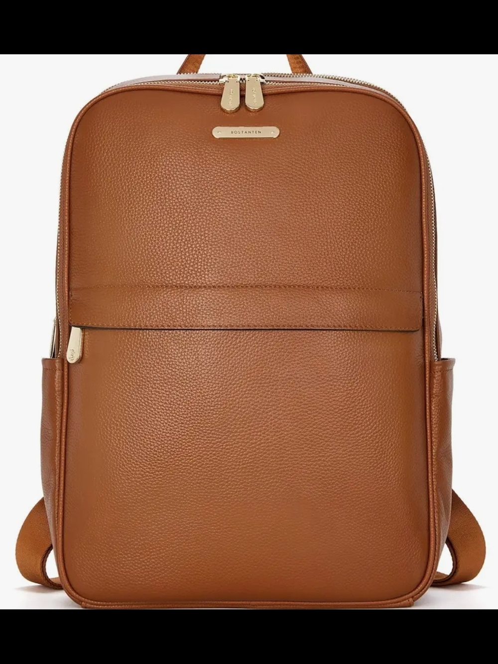 BOSTANTEN Women's Leather Laptop Backpack - Cognac Brown, Vegan Leather (AMAZON)